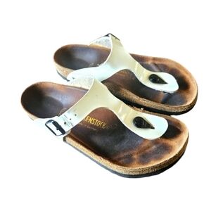 White birkenstock sandals 38